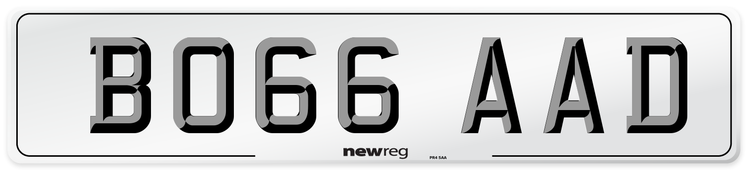BO66 AAD Number Plate from New Reg